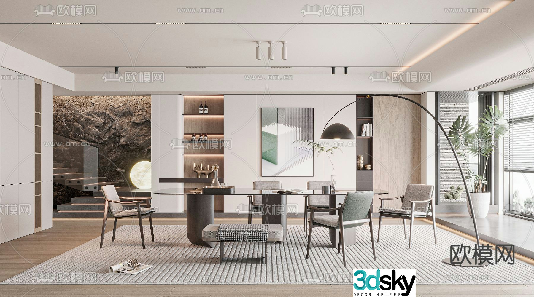 Minotti restaurant 3d model