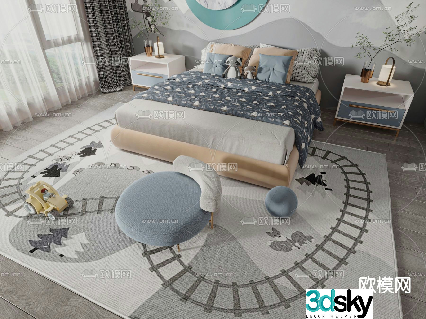 Modern children’s bed 3d model