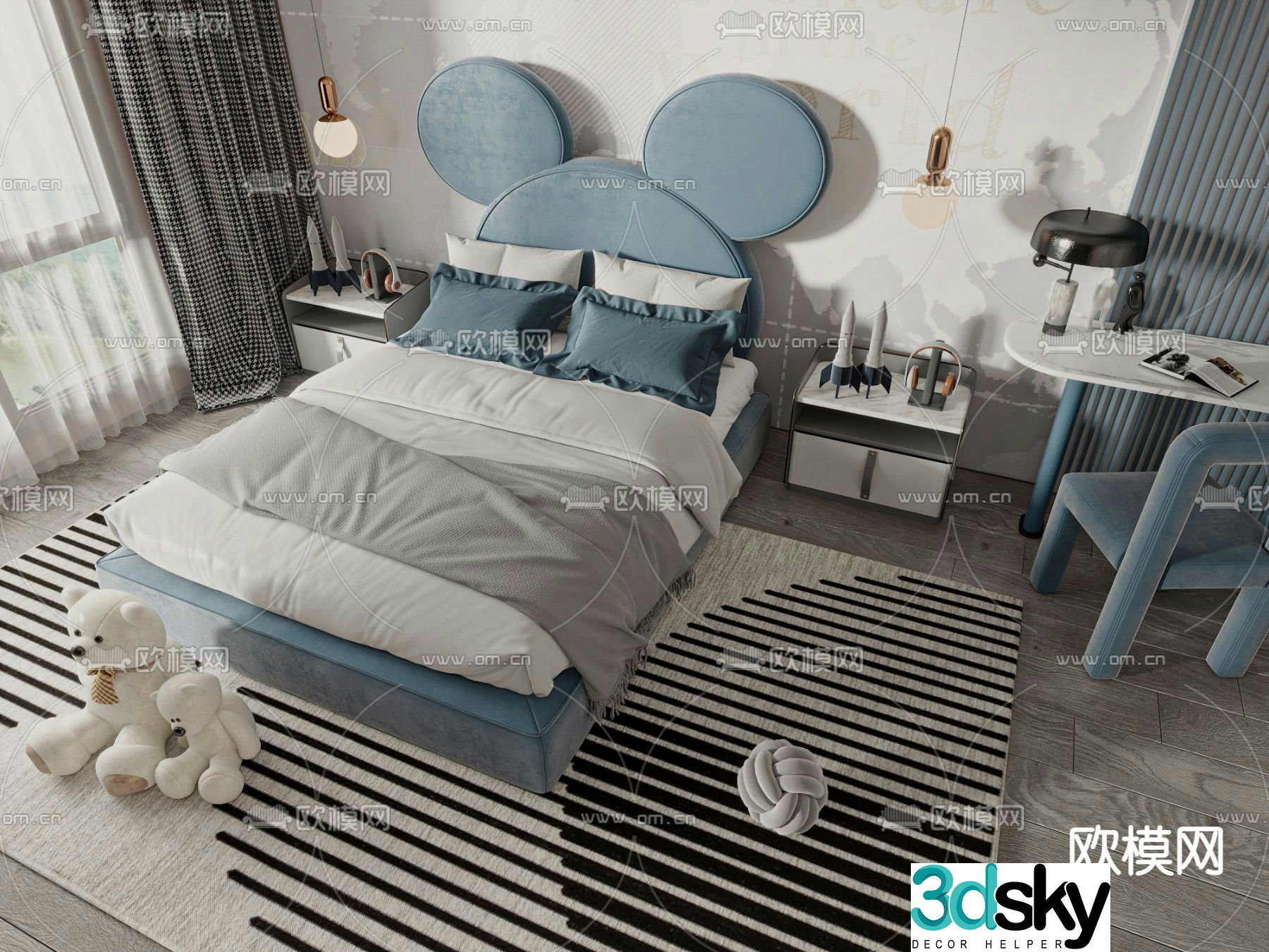 Modern children’s bed 3d model