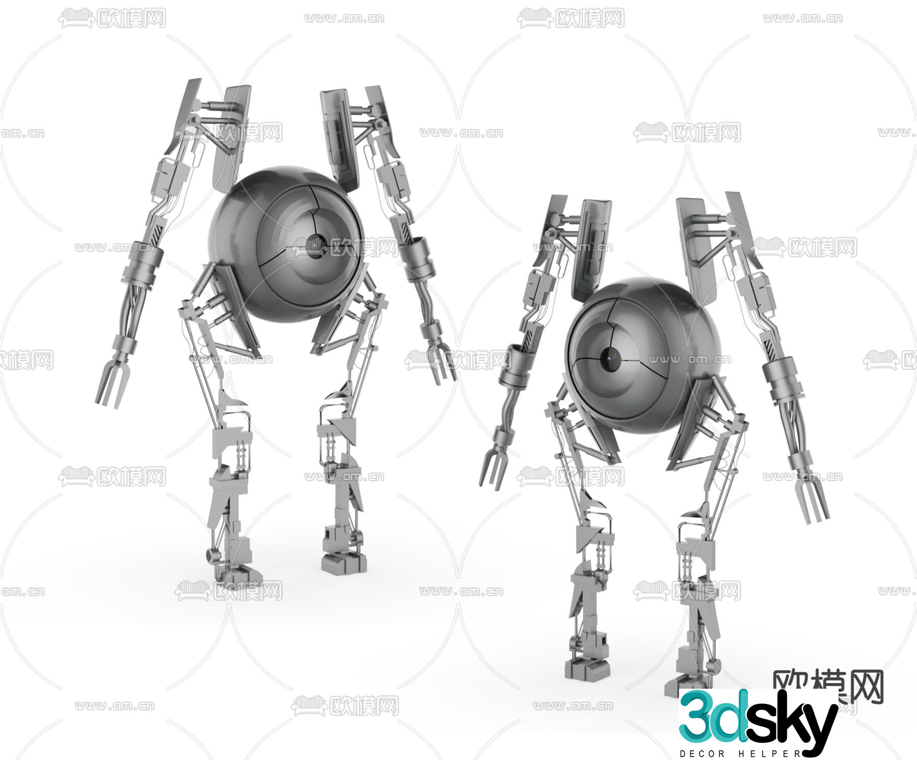 Industrial style intelligent robot 3D model