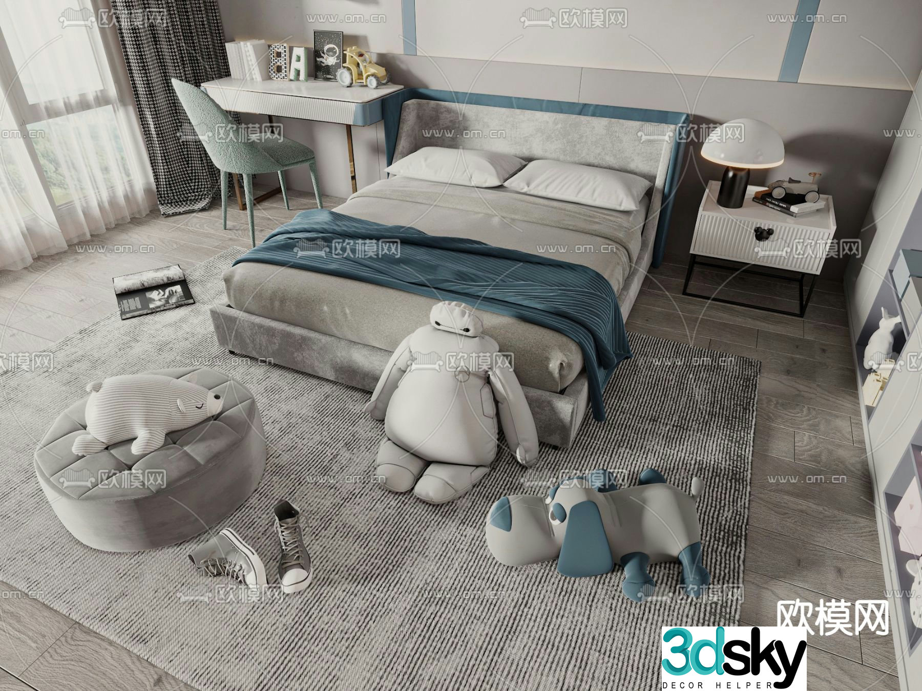 Modern children’s bed 3d model