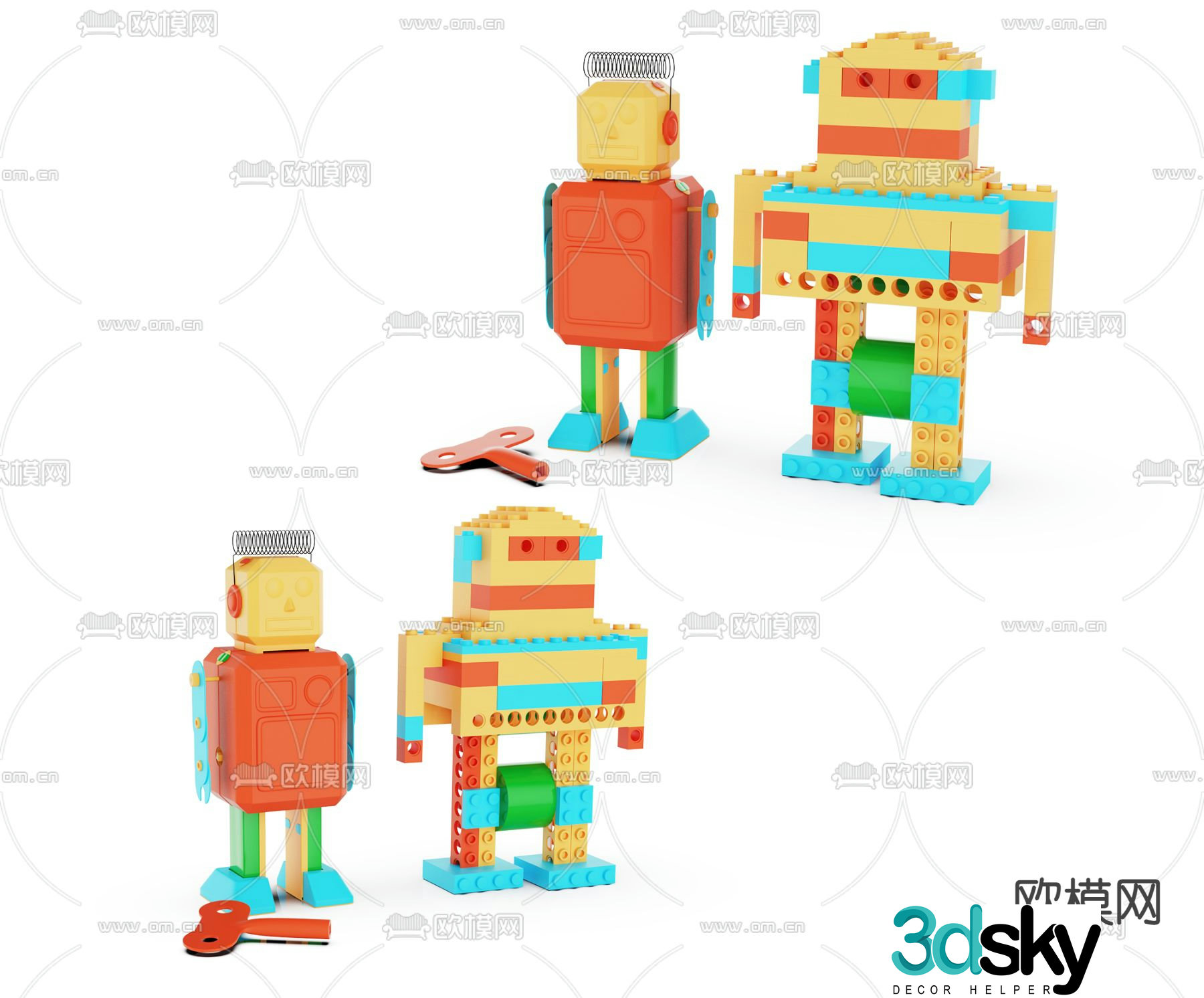 Building block robot 3d model