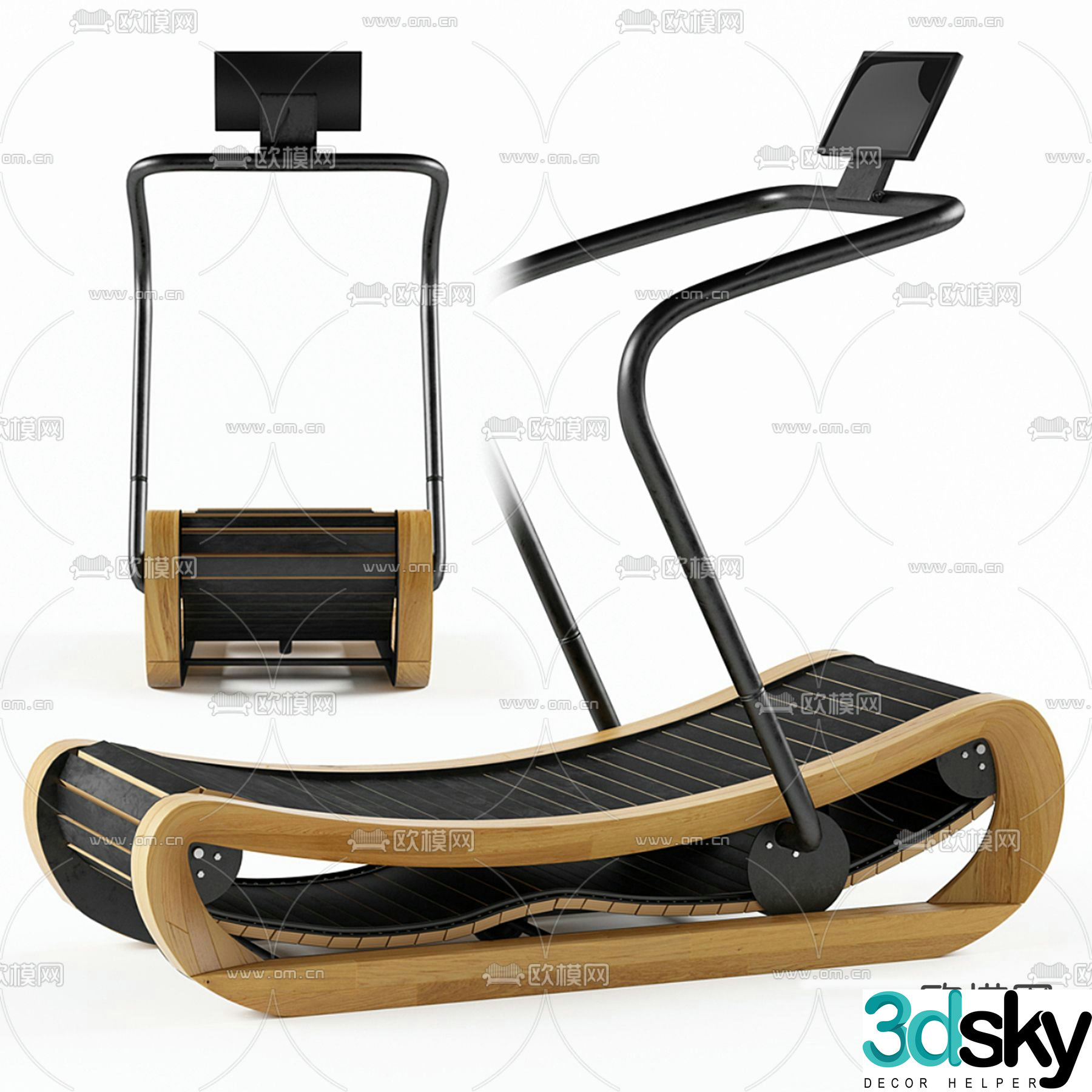 Treadmill fitness equipment 3d model