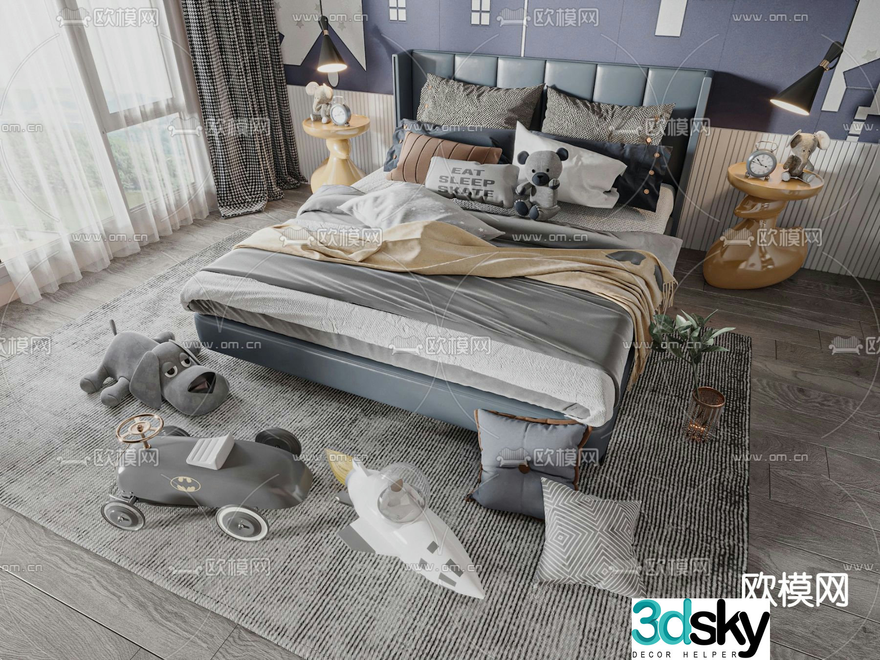 Modern children’s bed 3d model