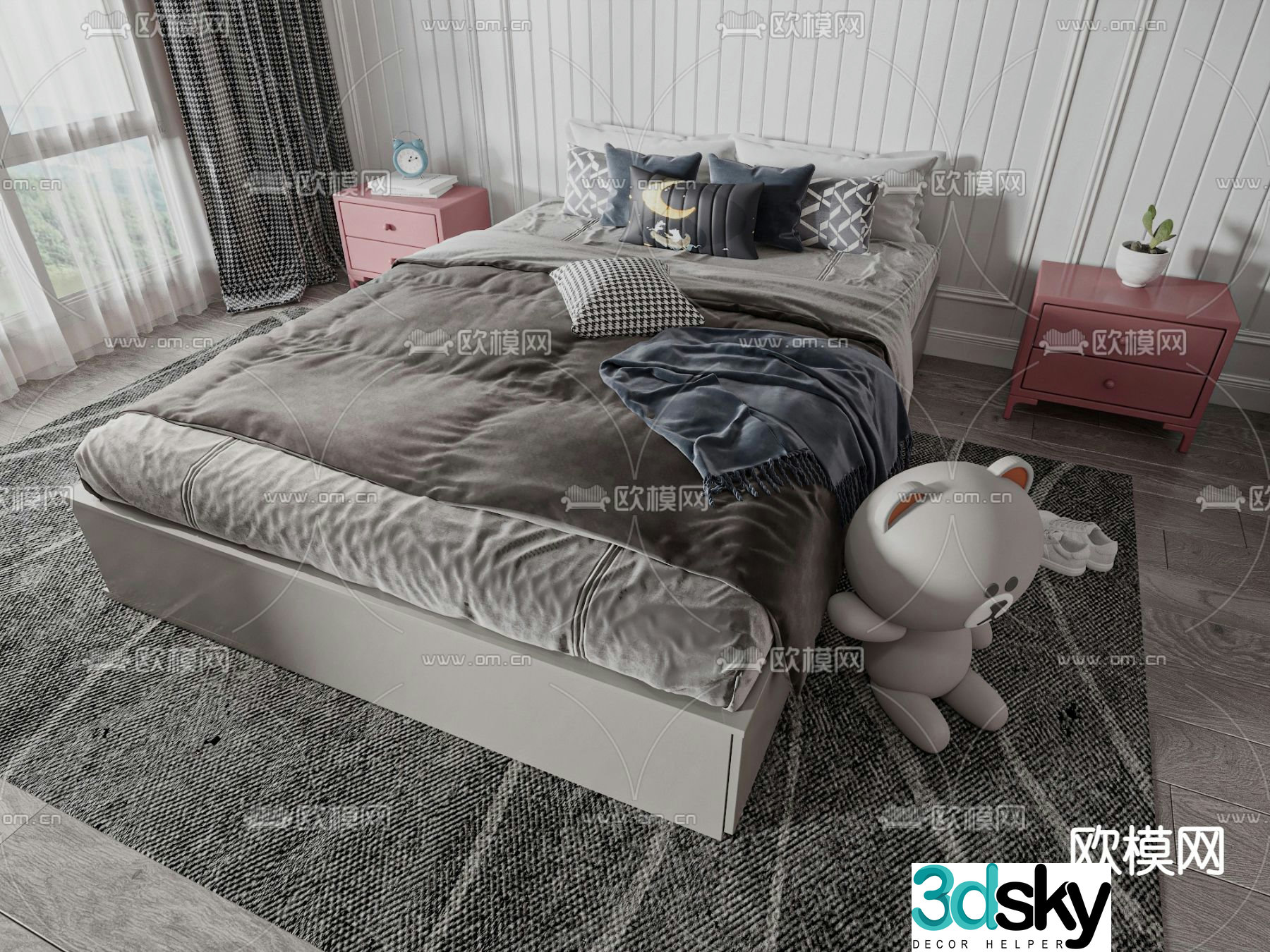 Modern children’s bed 3d model