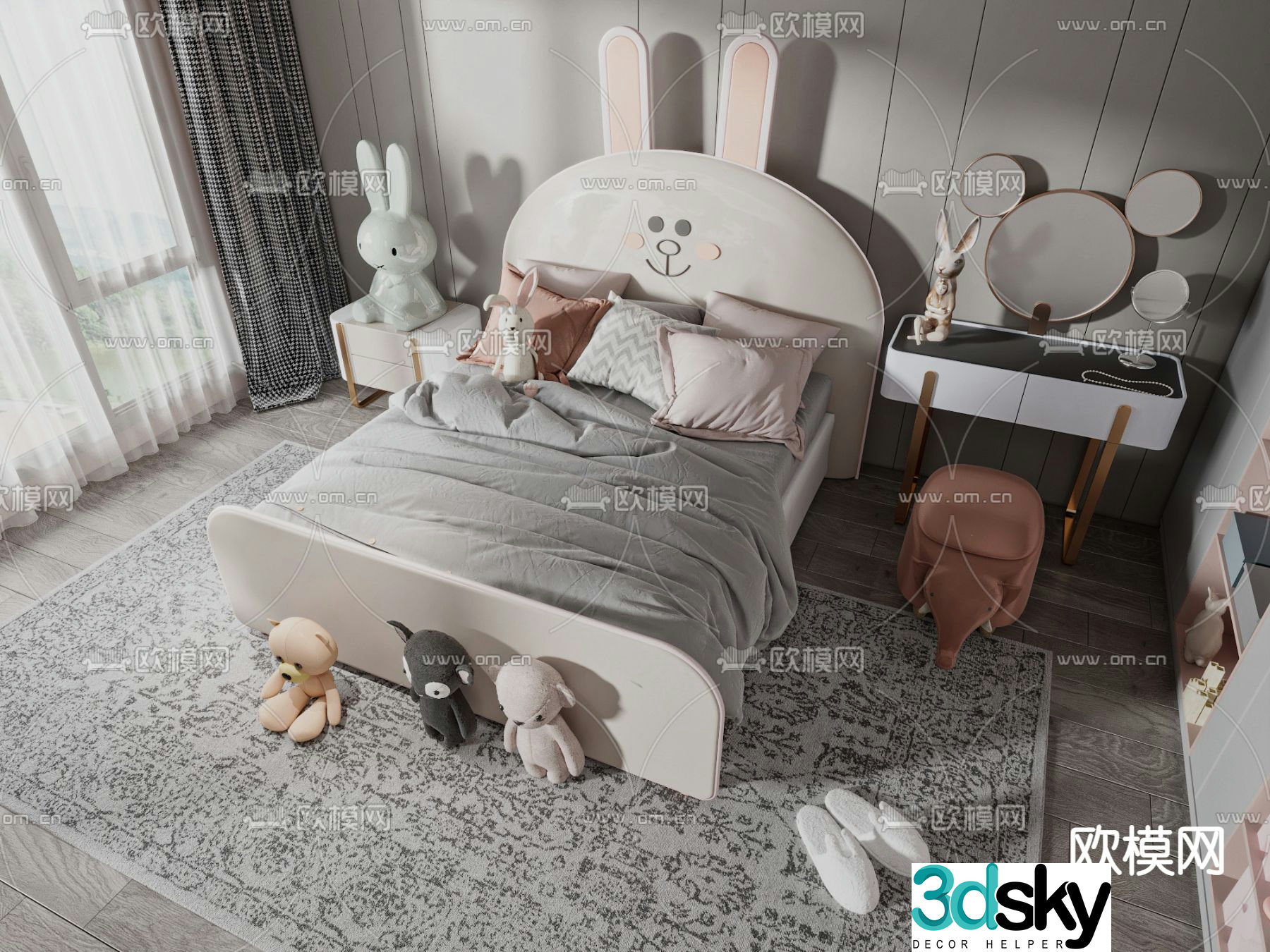 Modern children’s bed 3d model