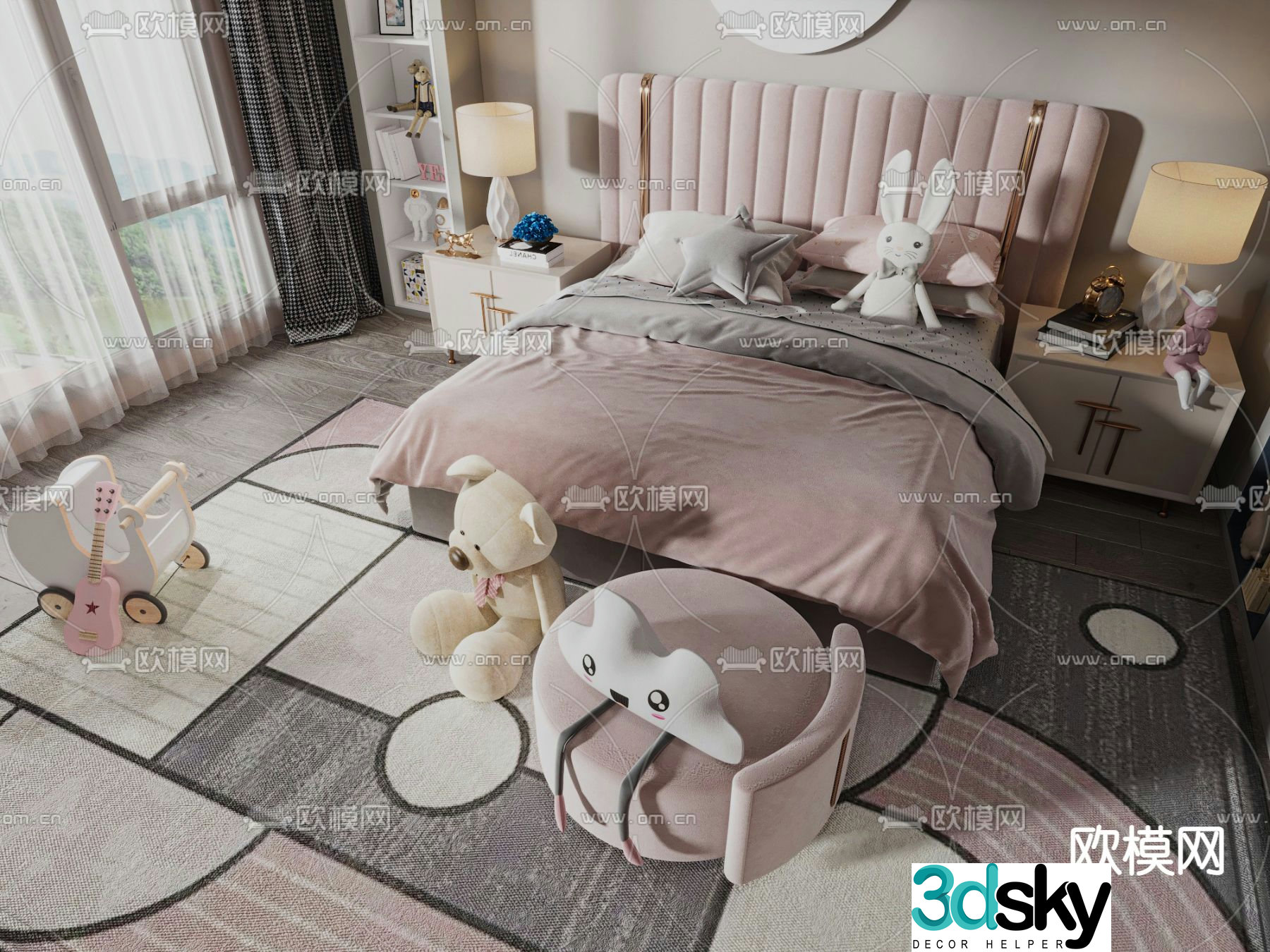 Modern children’s bed 3d model