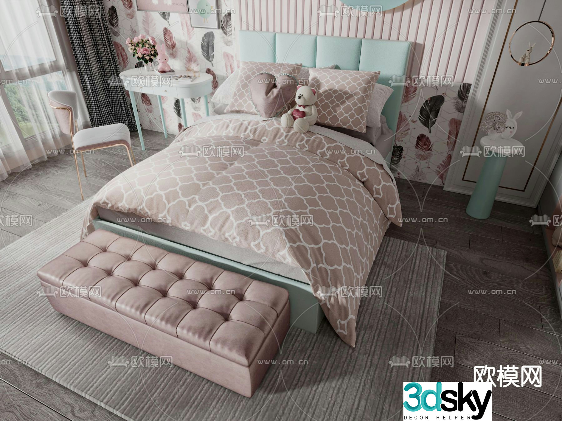 Modern children’s bed 3d model