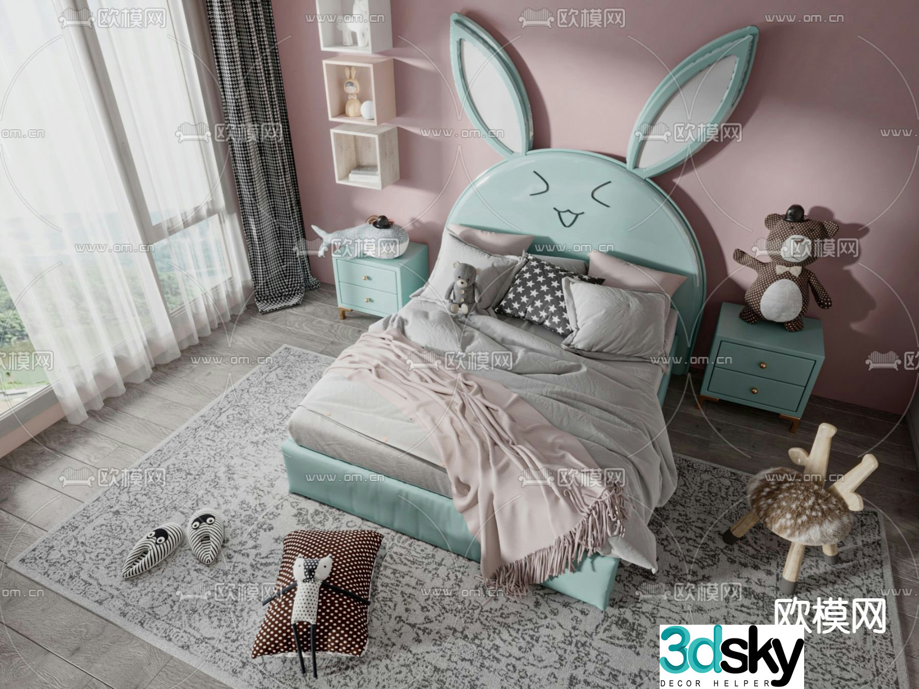 Modern children’s bed 3d model