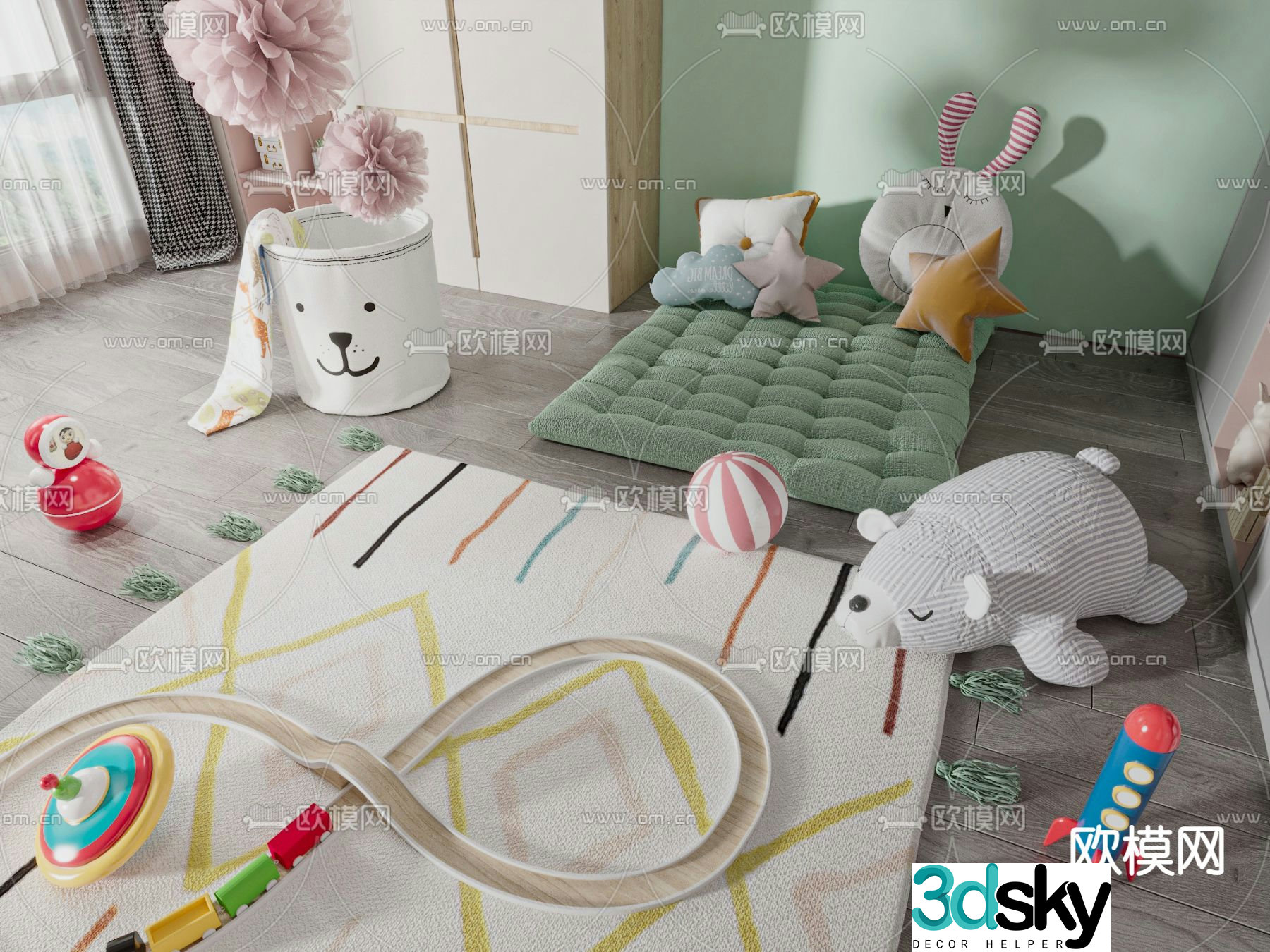 Modern children’s bed 3d model