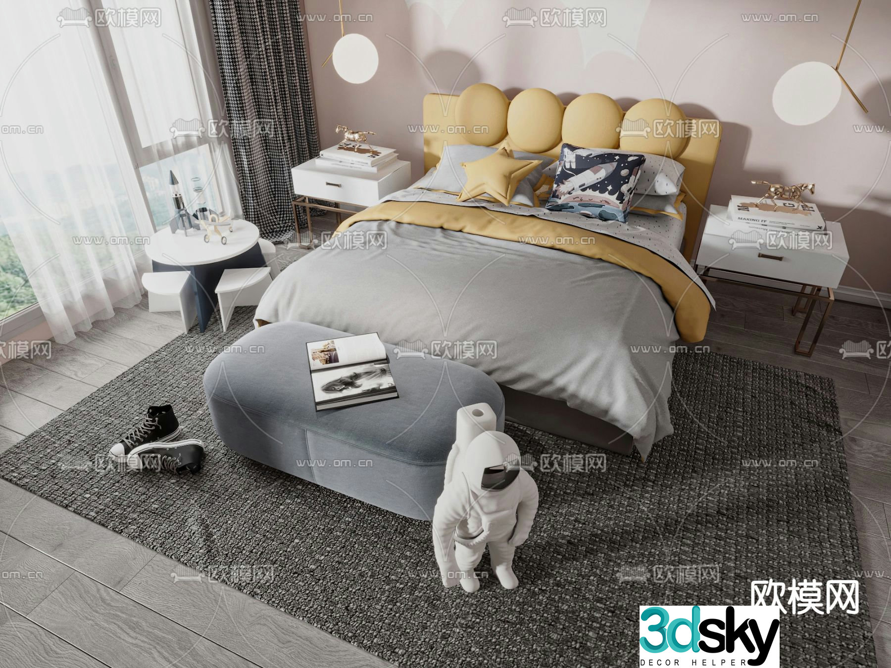 Modern children’s bed 3d model