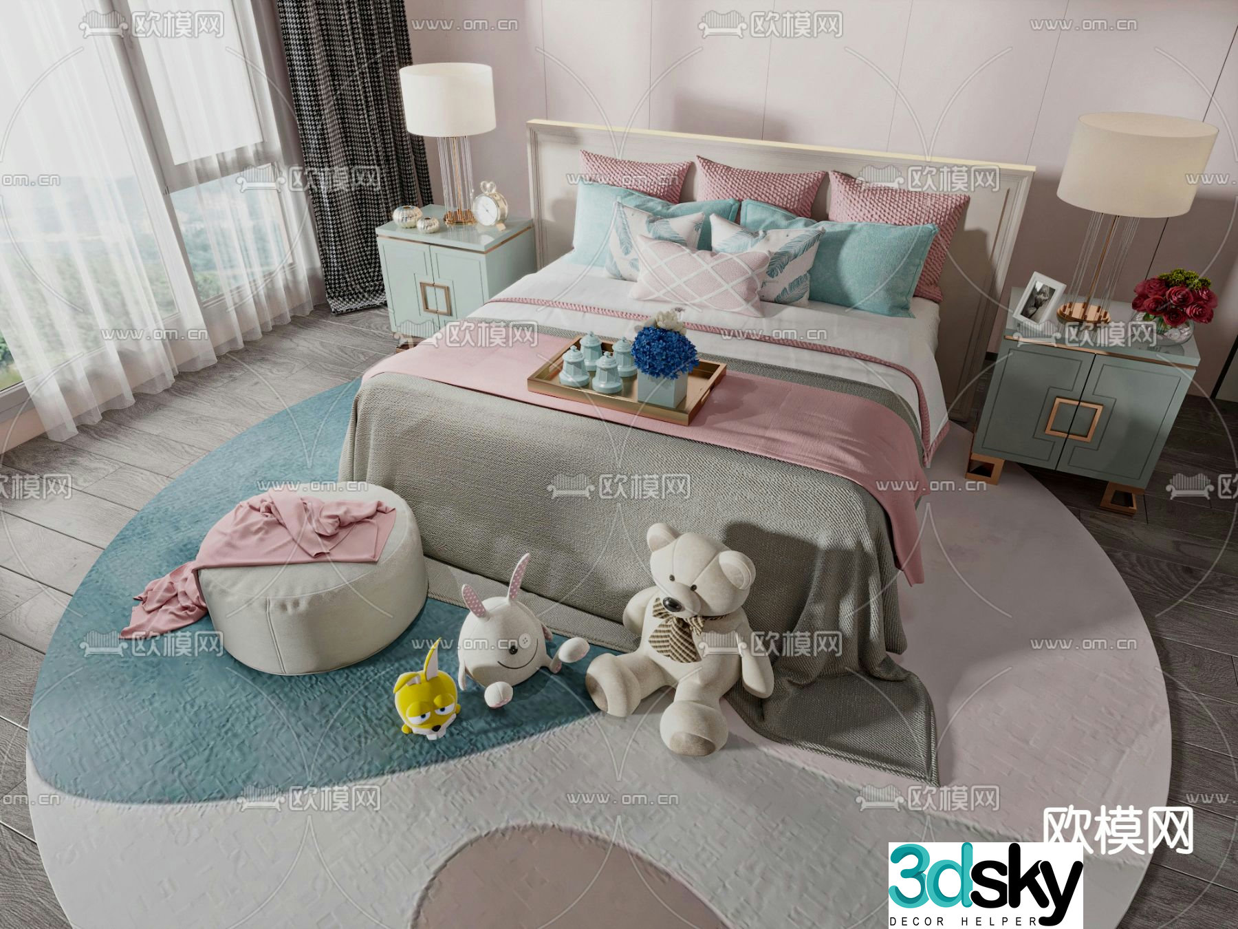 Modern children’s bed 3d model