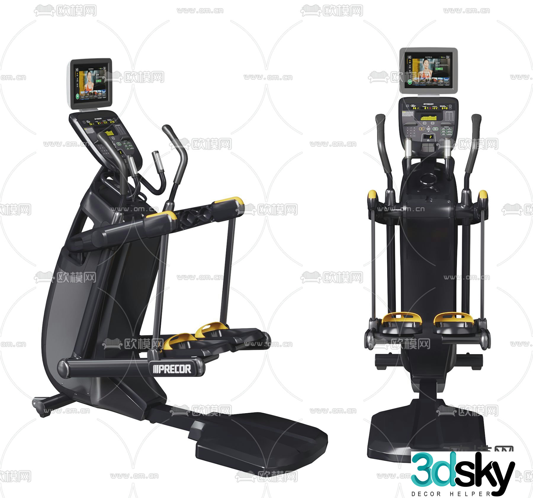 Treadmill fitness equipment 3d model