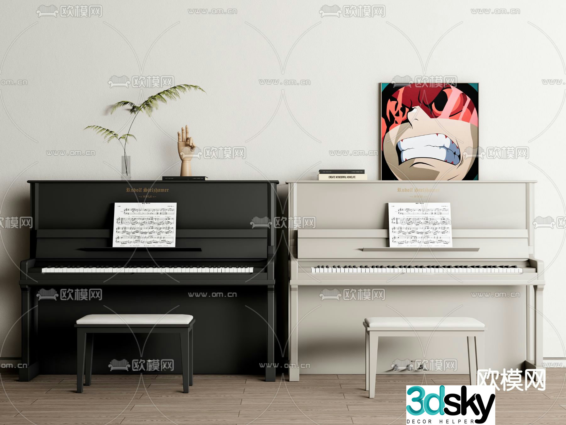 Carod piano 3d model