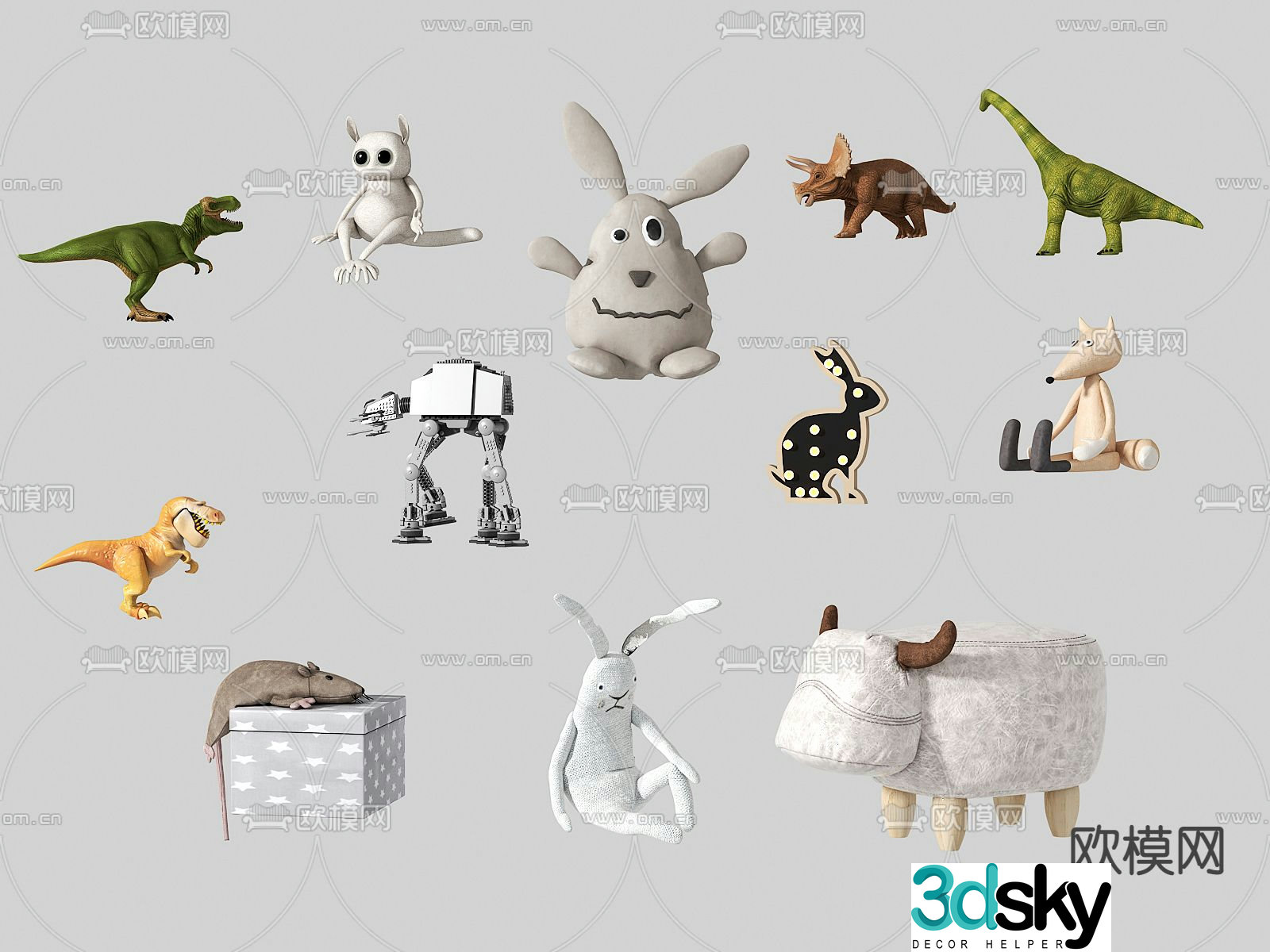 Children’s toys set 3d model