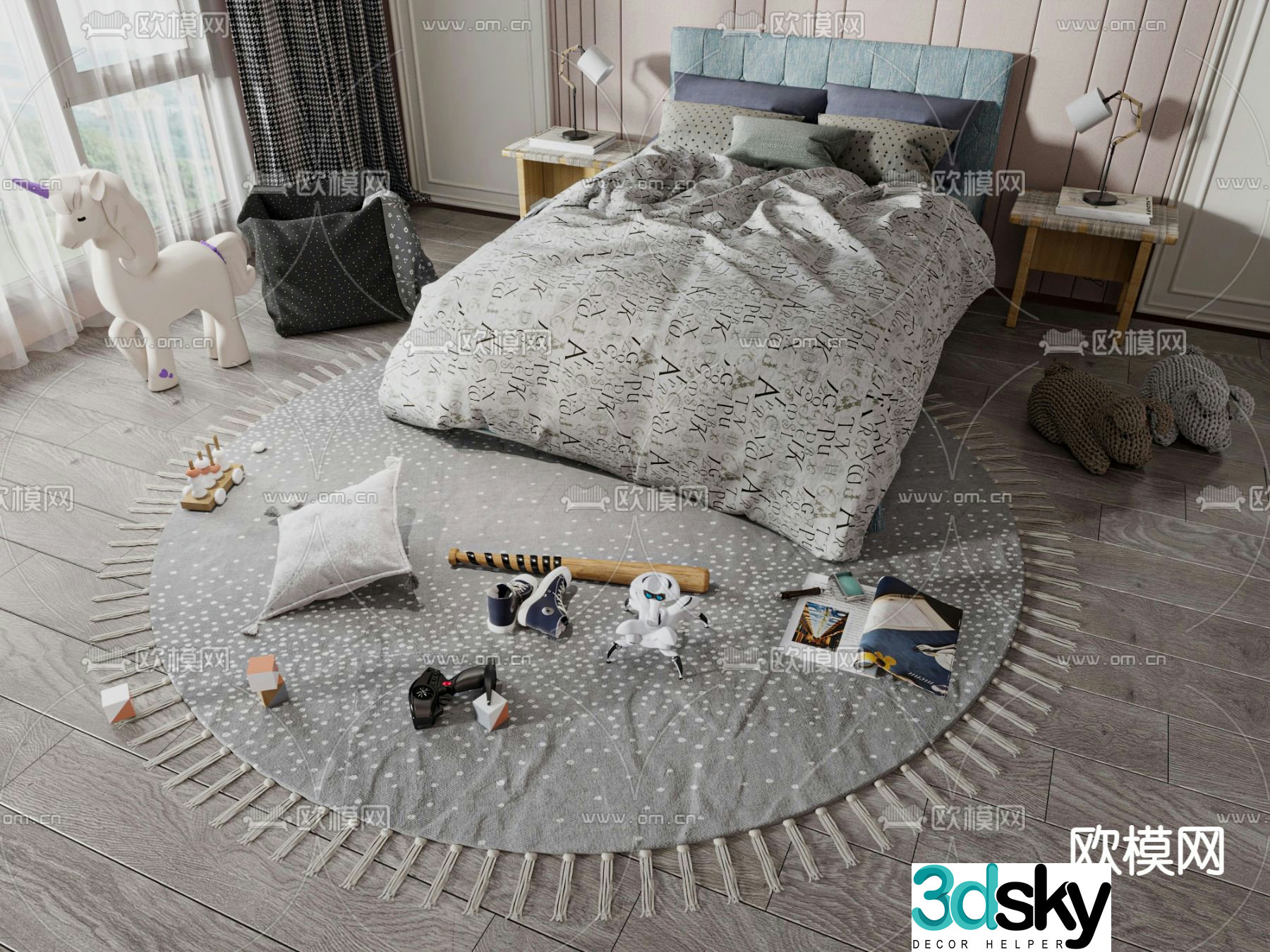 Modern children’s bed 3d model