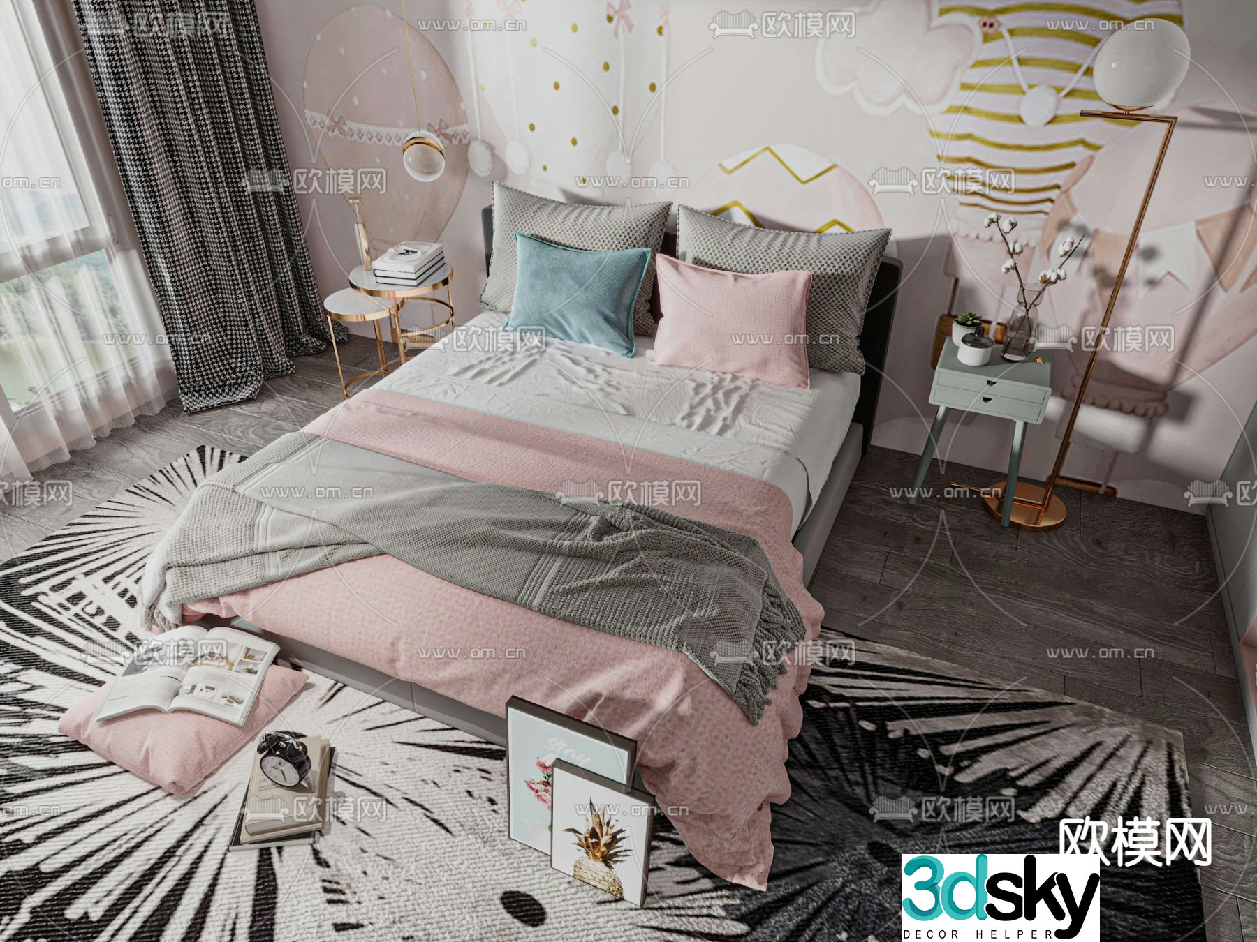 Modern children’s bed 3d model