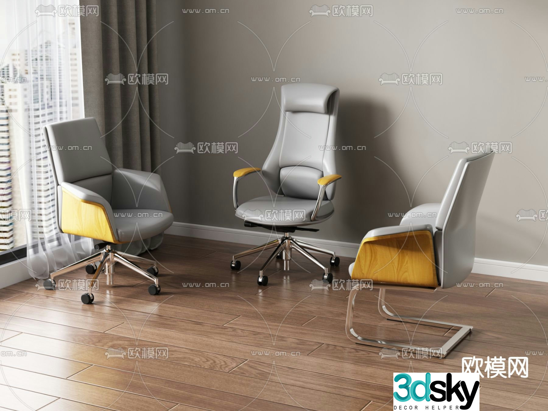 Modern executive chair office chair 3d model