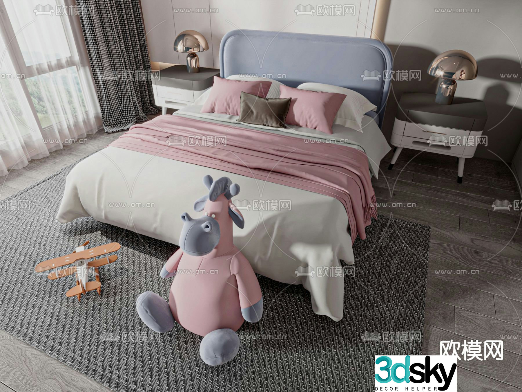 Modern children’s bed 3d model