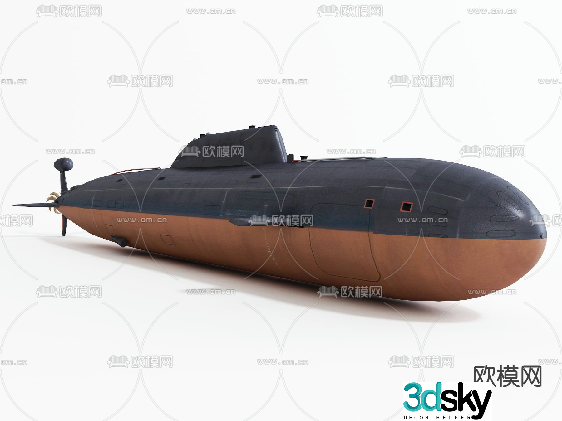submarine ship military equipment 3d model