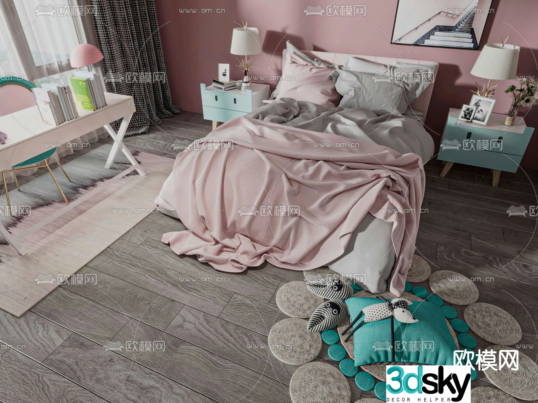 Modern children’s bed 3d model
