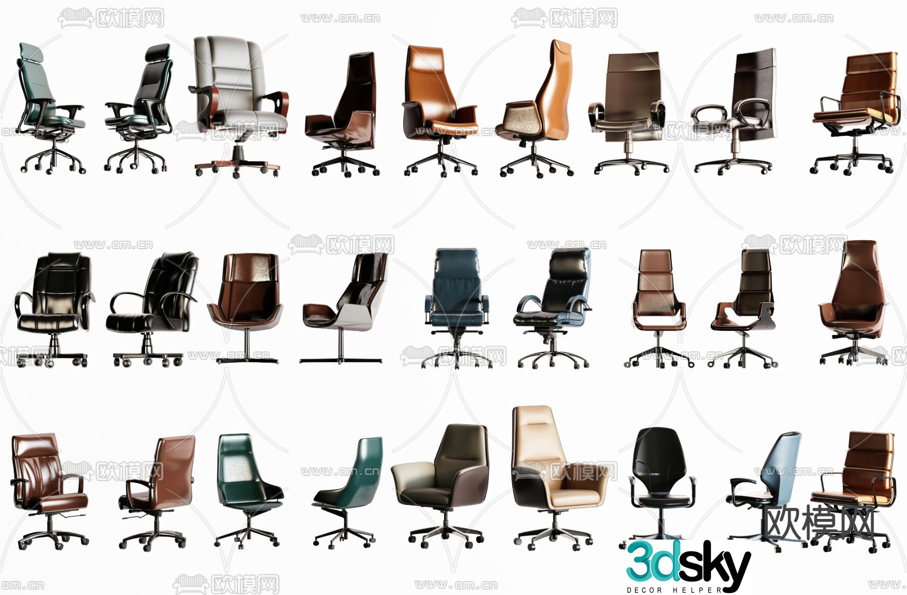 Modern office chair executive chair staff chair 3d model