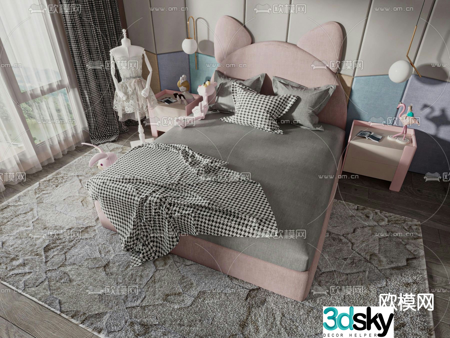 Modern children’s bed 3d model