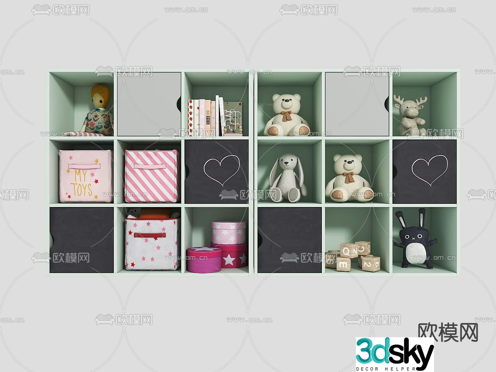 Modern toy cabinet toys 3d model