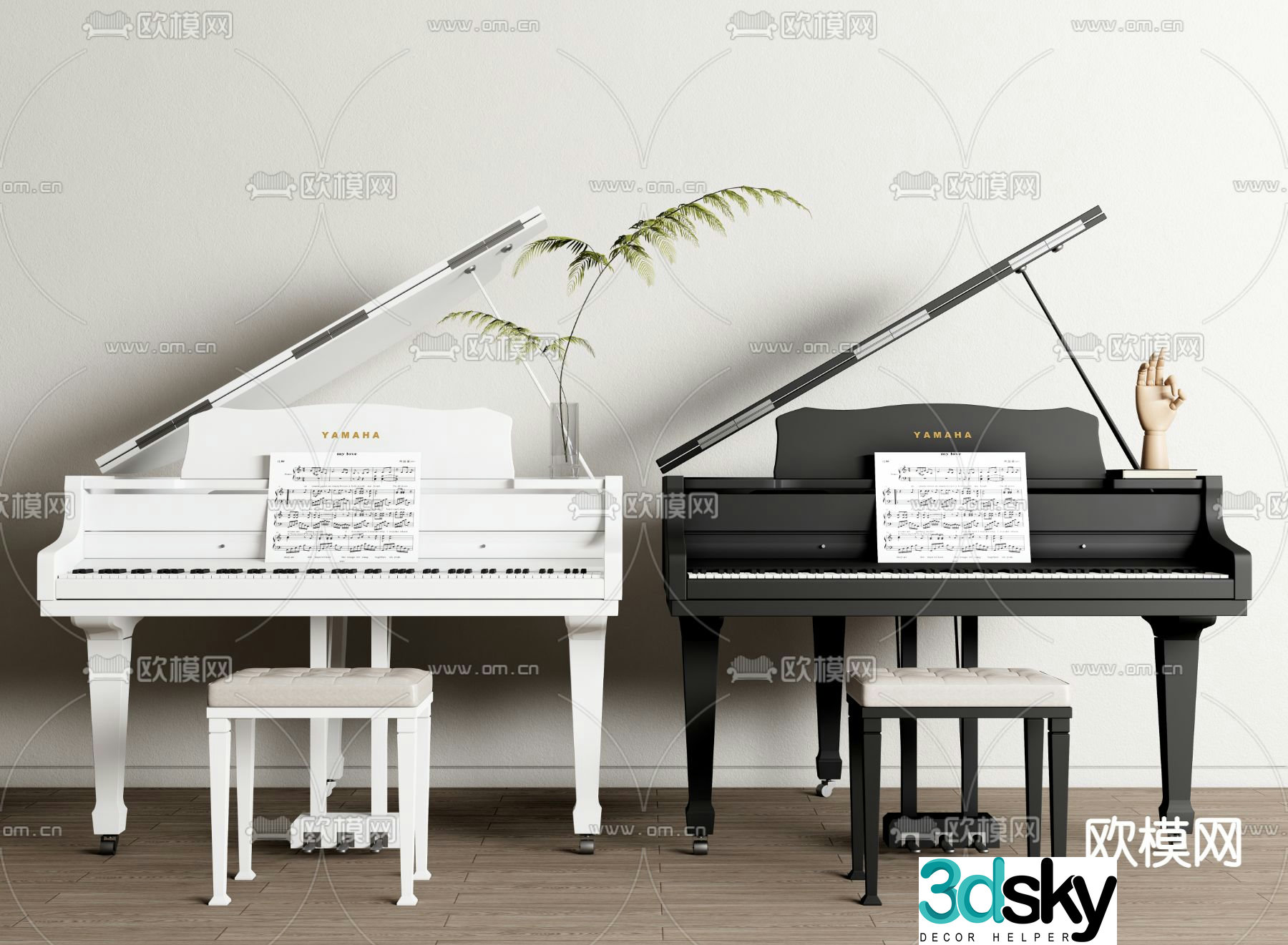 YAMAHA piano 3d model