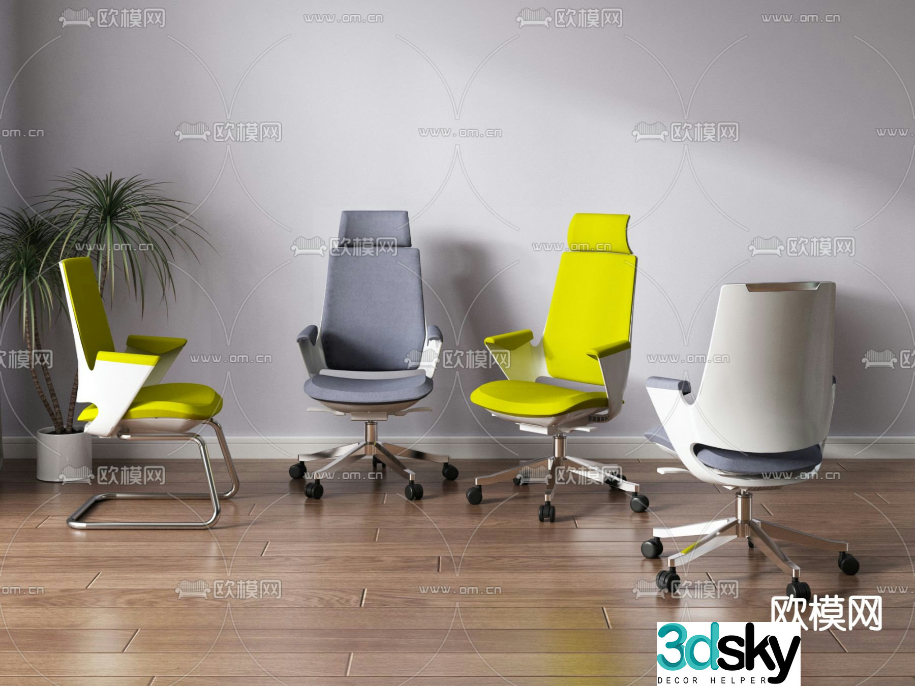 Office chair shift chair staff chair 3d model