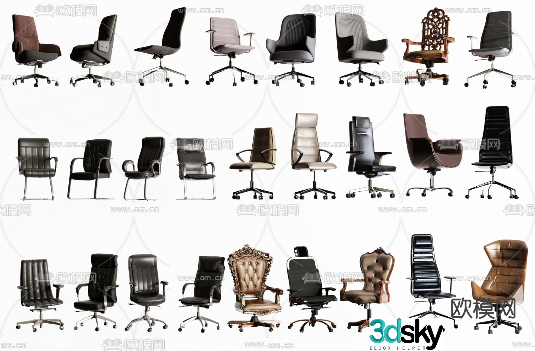 Office chair shift chair staff chair 3d model