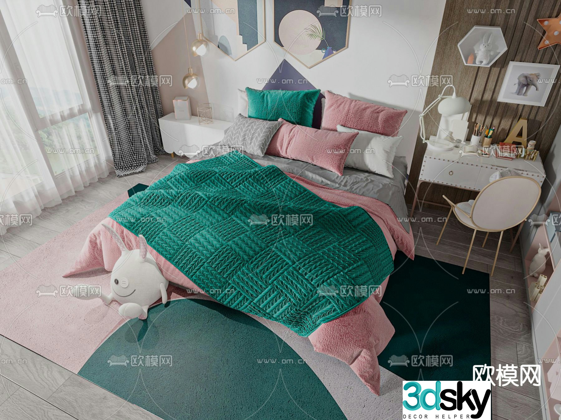 Modern children’s bed 3d model
