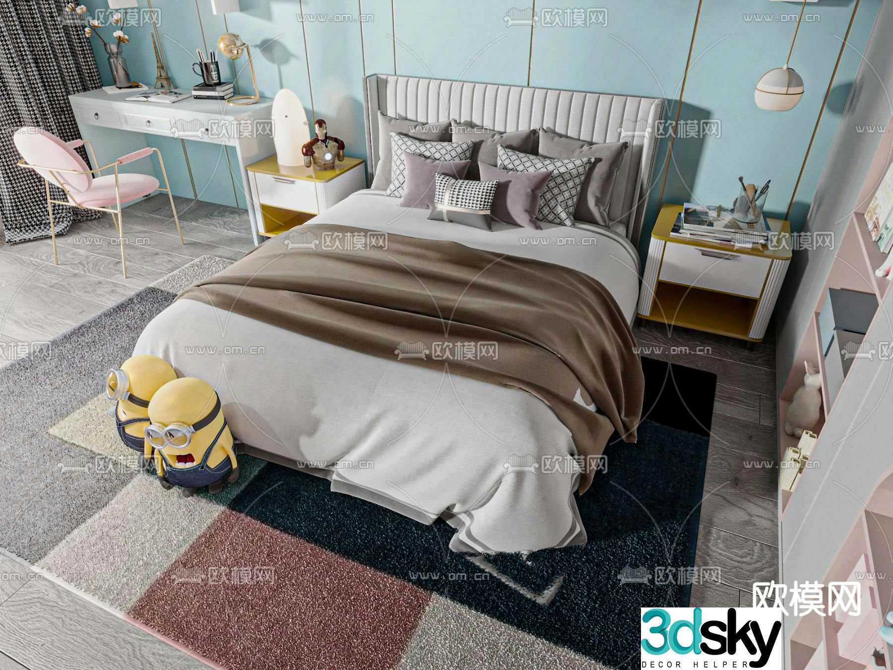 Modern children’s bed 3d model
