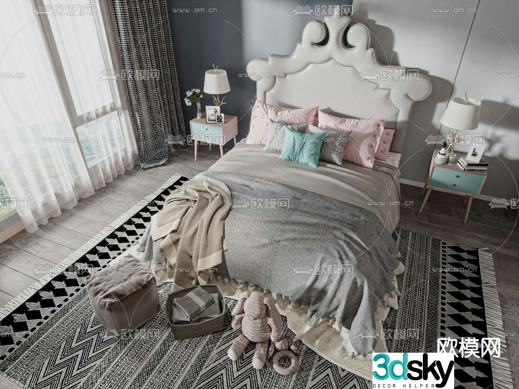 Modern children’s bed 3d model