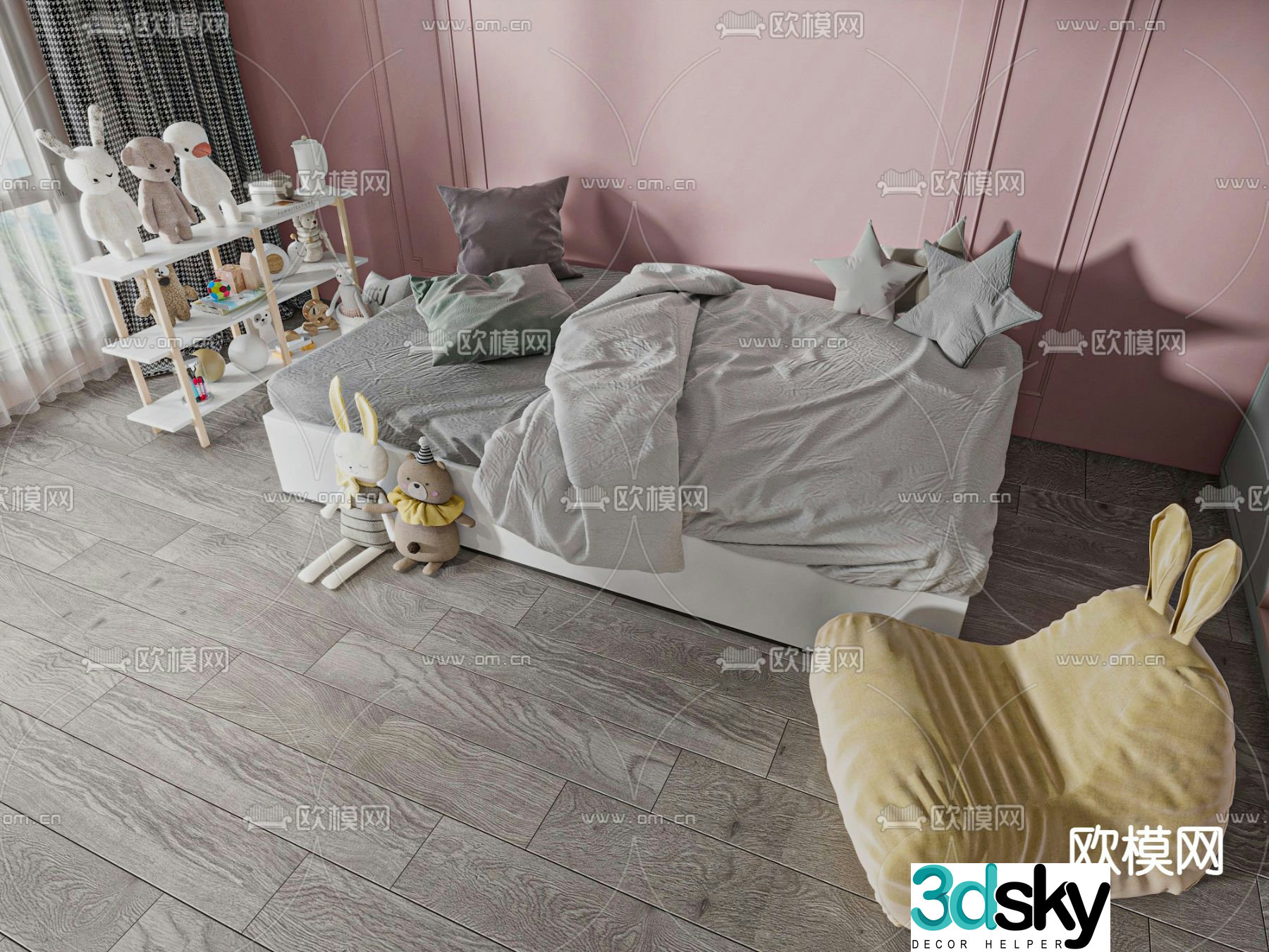 Modern children’s bed 3d model