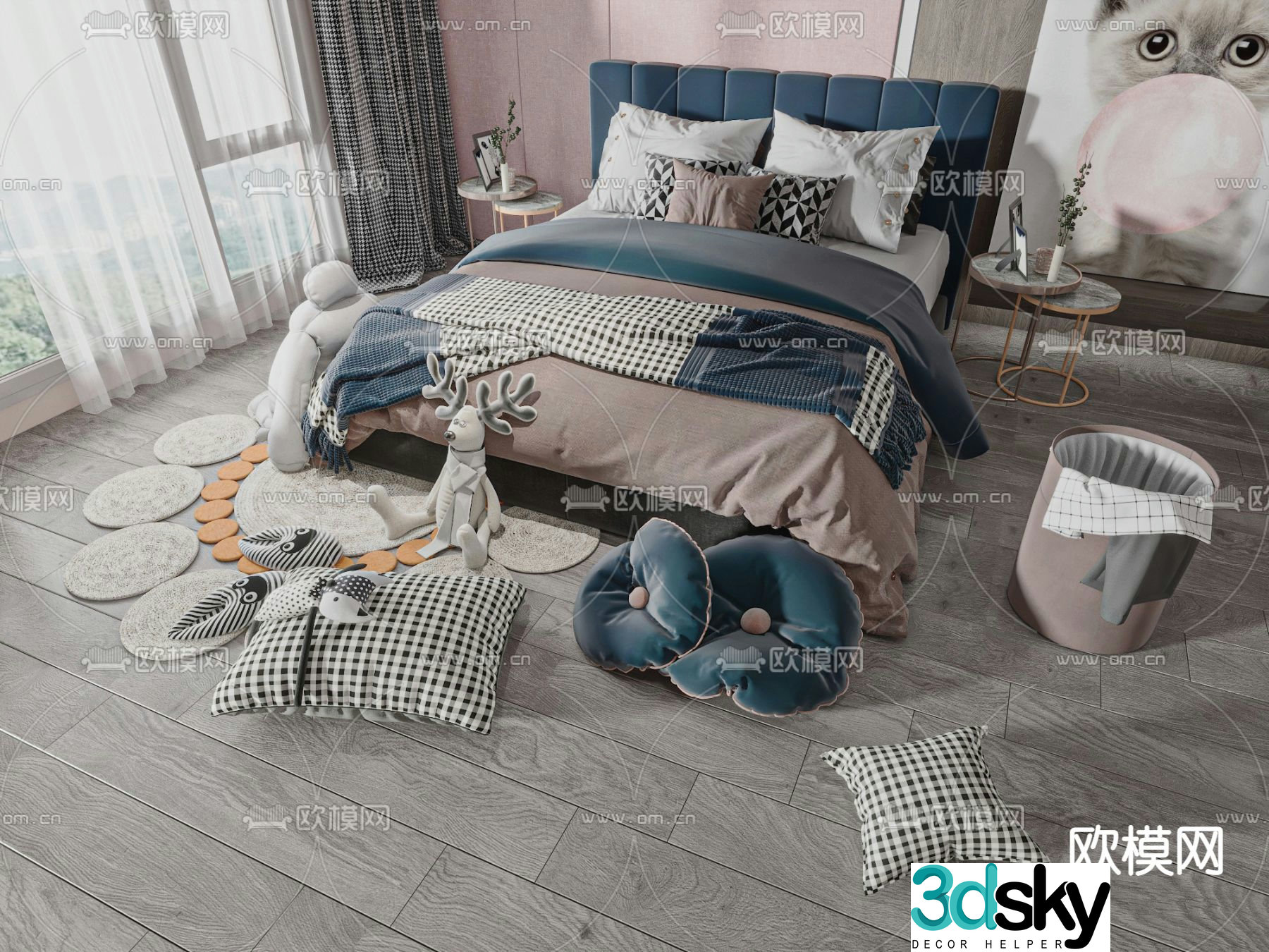 Modern children’s bed 3d model