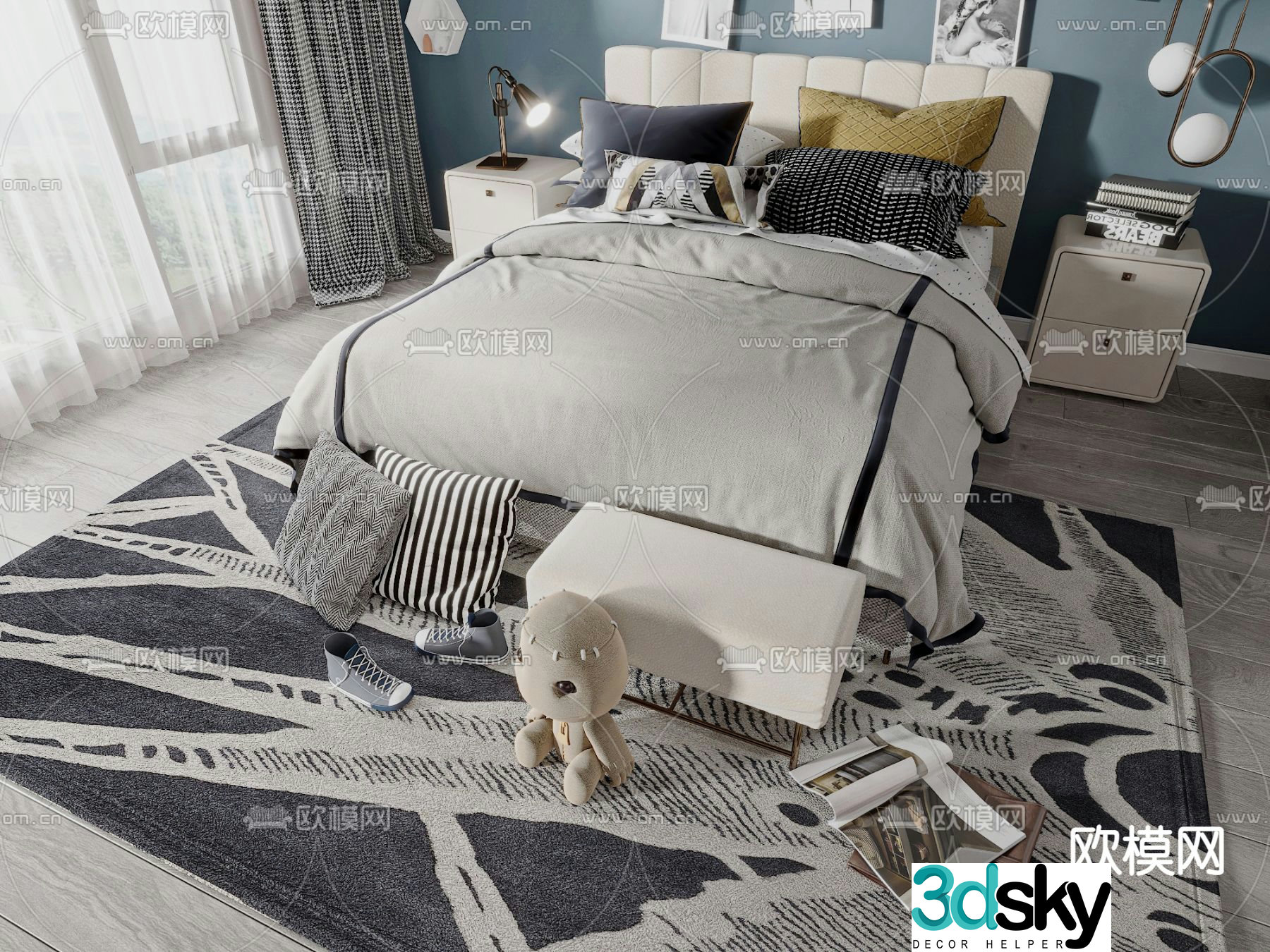 Modern children’s bed 3d model