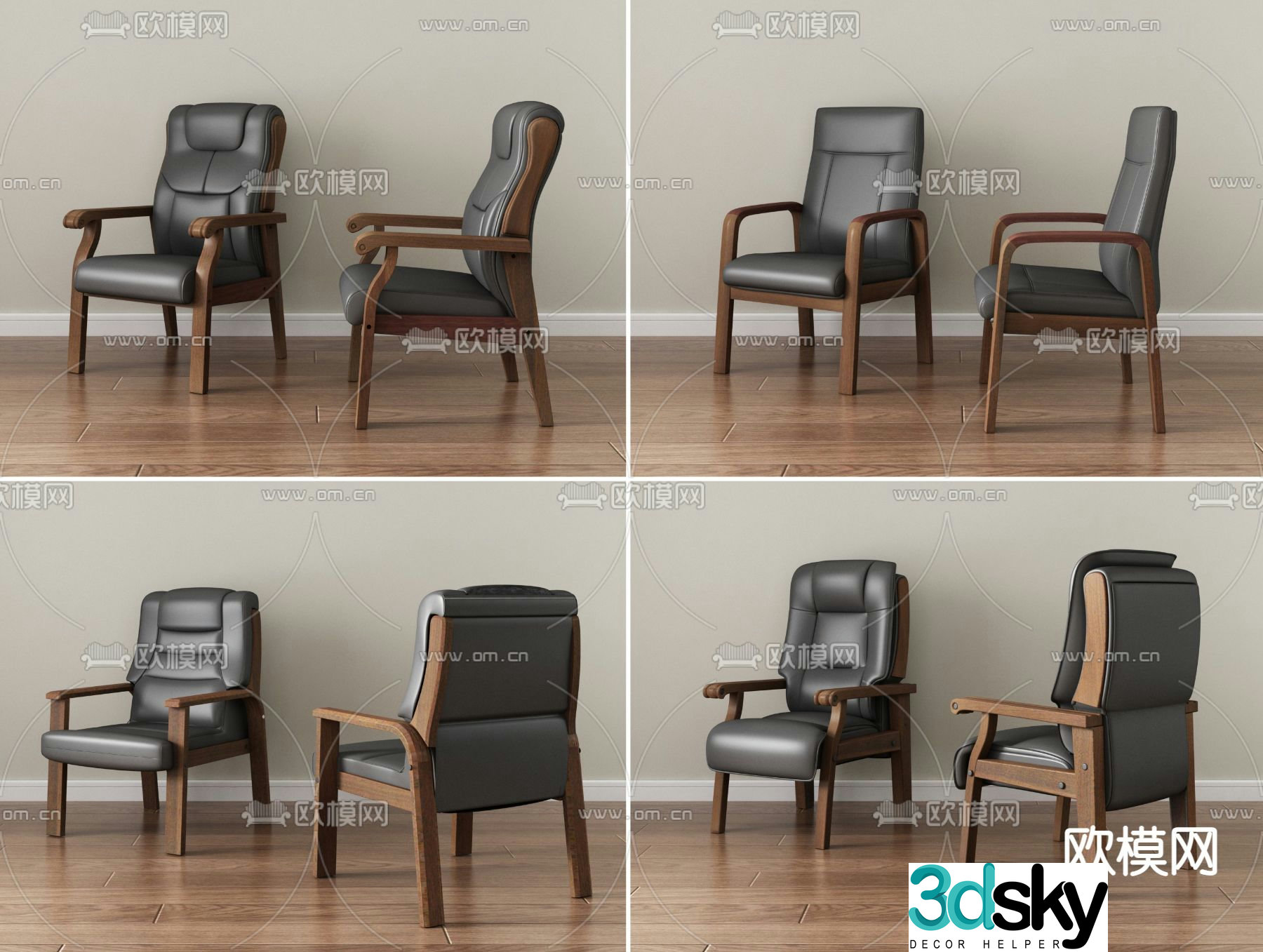Executive office chair business chair 3d model