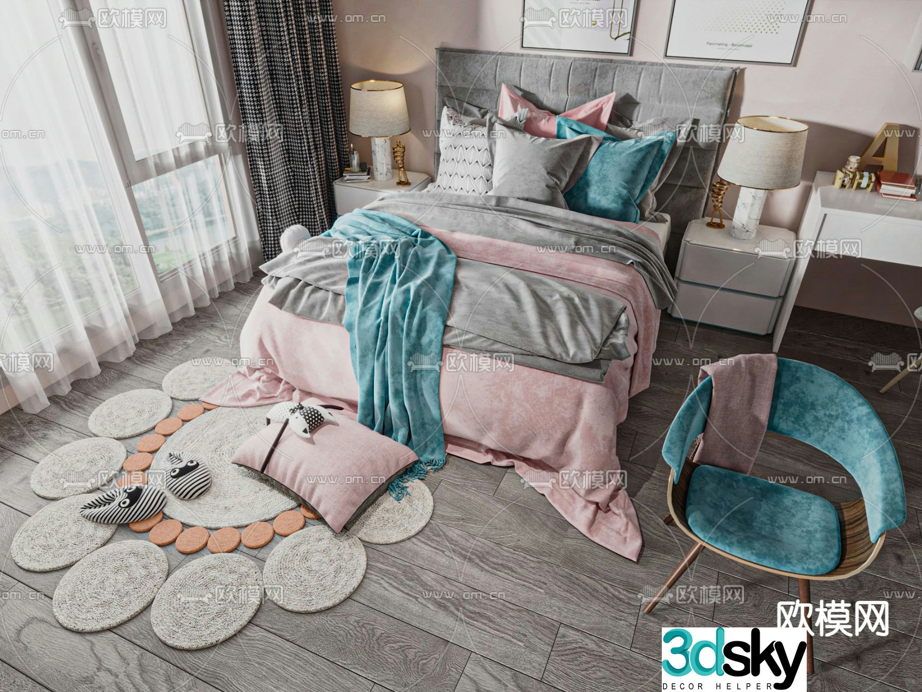 Modern children’s bed 3d model