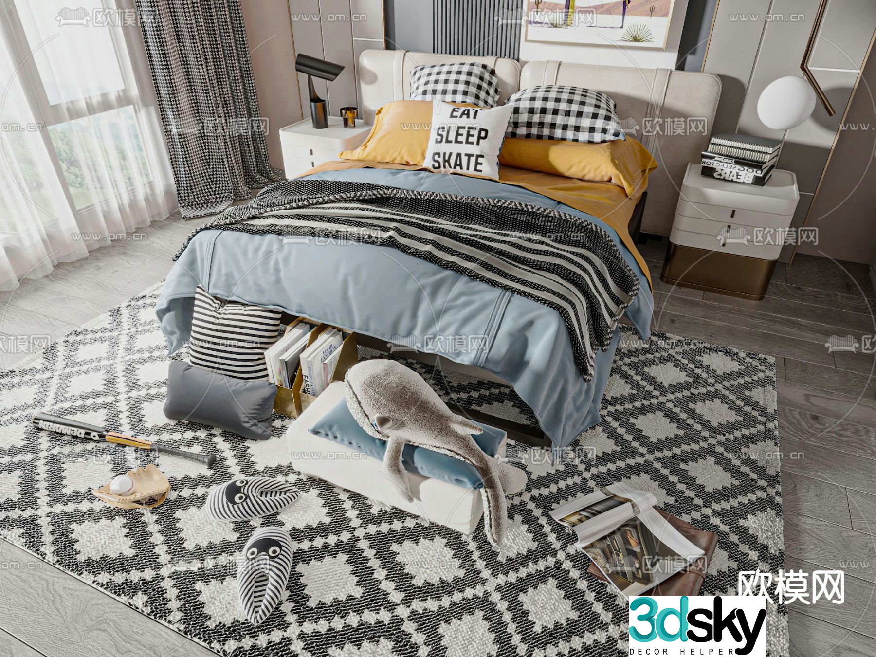 Modern children’s bed 3d model