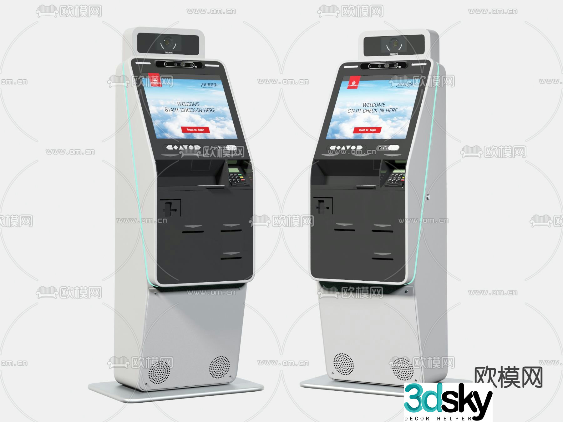 Self-service business all-in-one teller machine 3D model