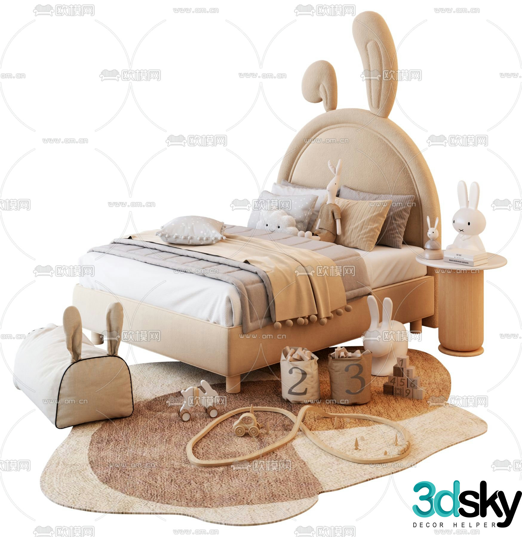 Rabbit children’s bed child’s bed 3d model
