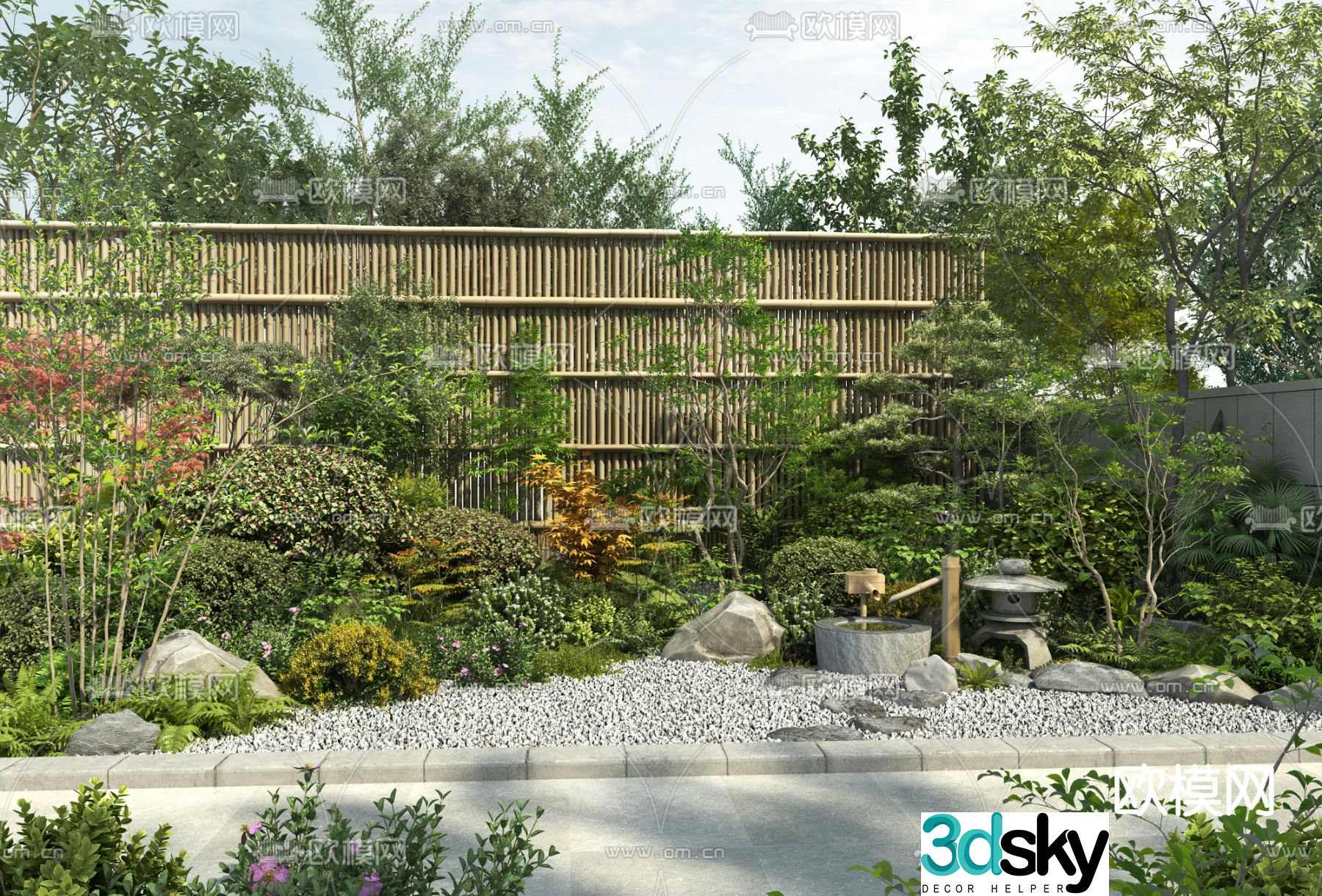 garden landscape courtyard landscape 3d model