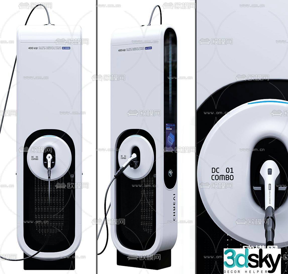 Car charging pile 3D model