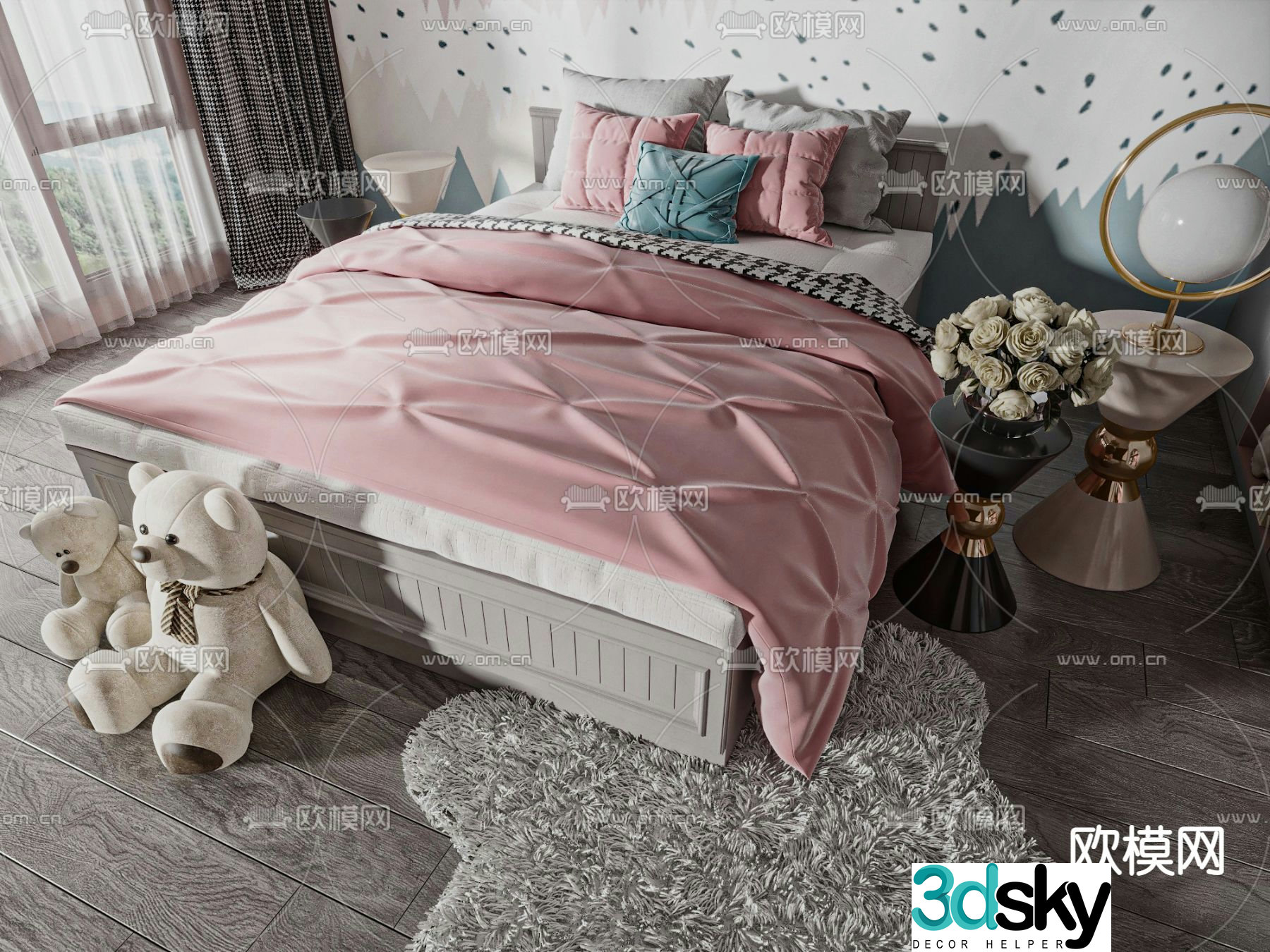 Modern children’s bed 3d model