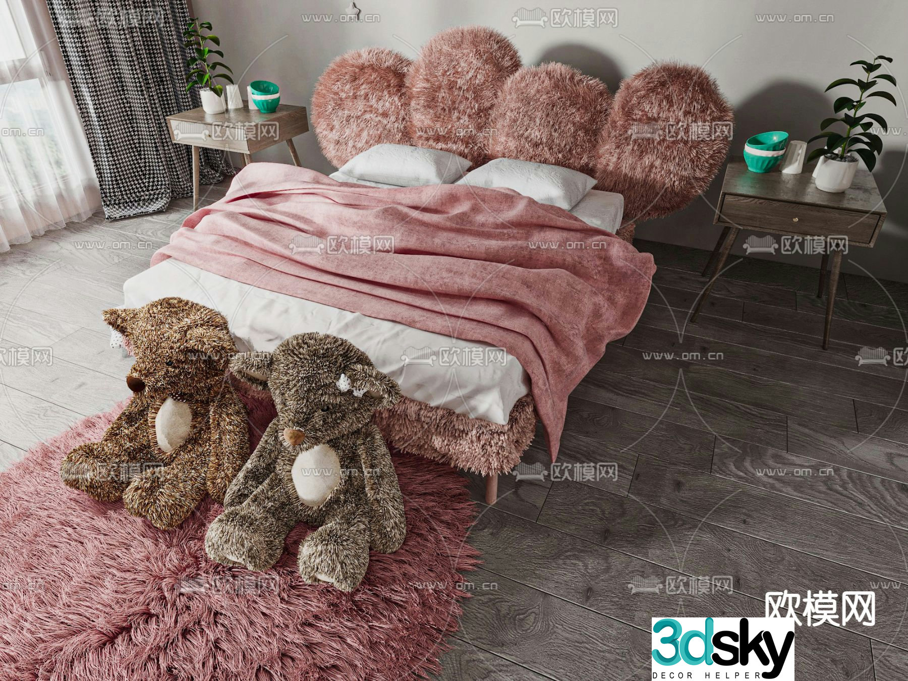 Modern children’s bed 3d model