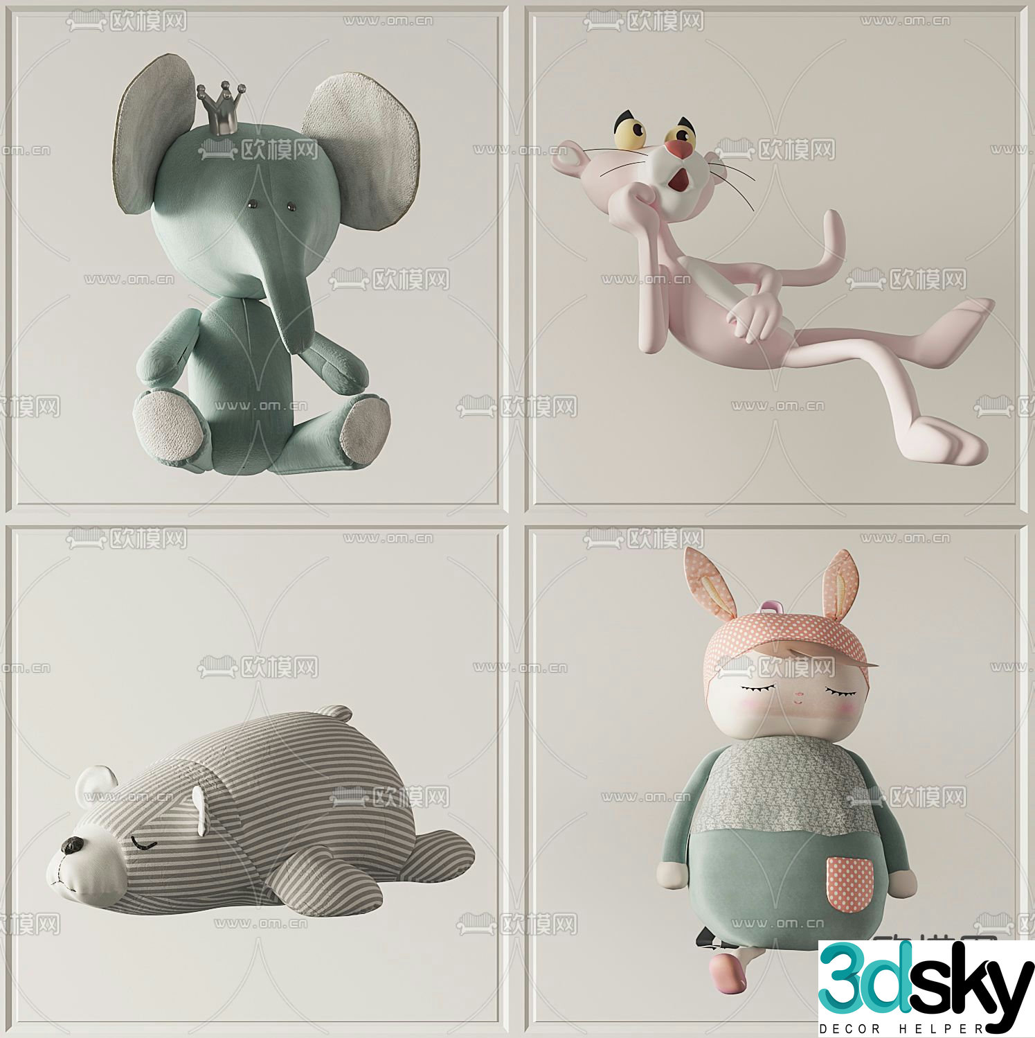 Children’s plush doll 3d model