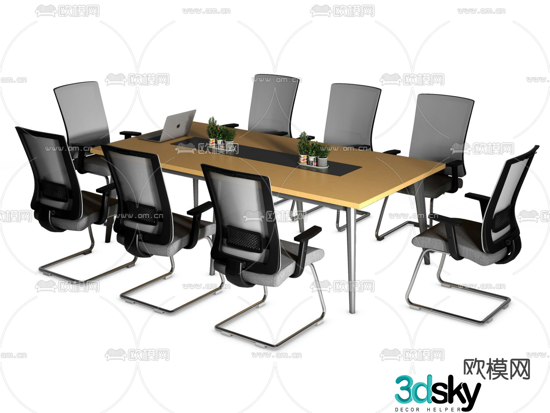 Conference tables and chairs Negotiation tables and chairs 3D model