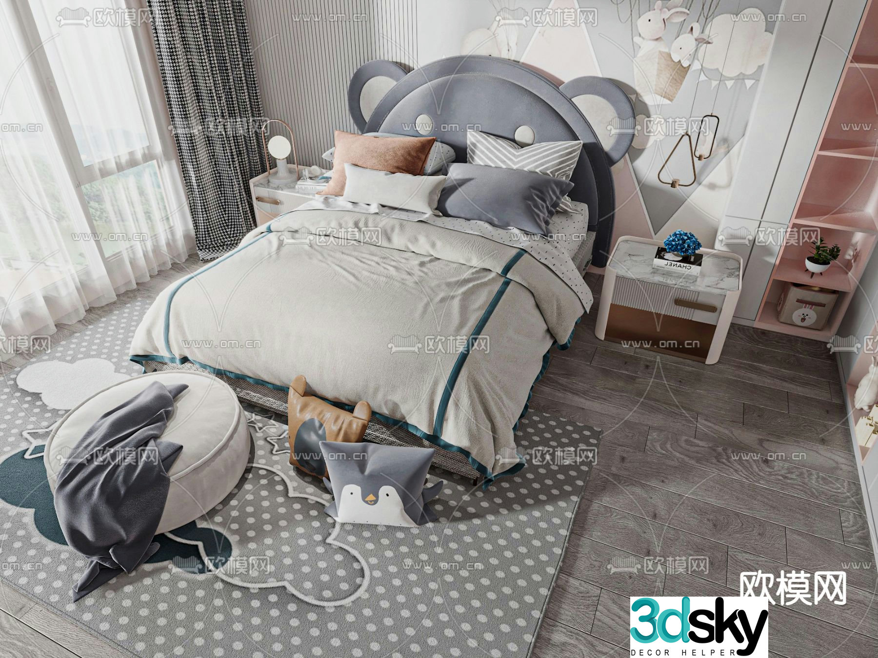 Modern children’s bed 3d model