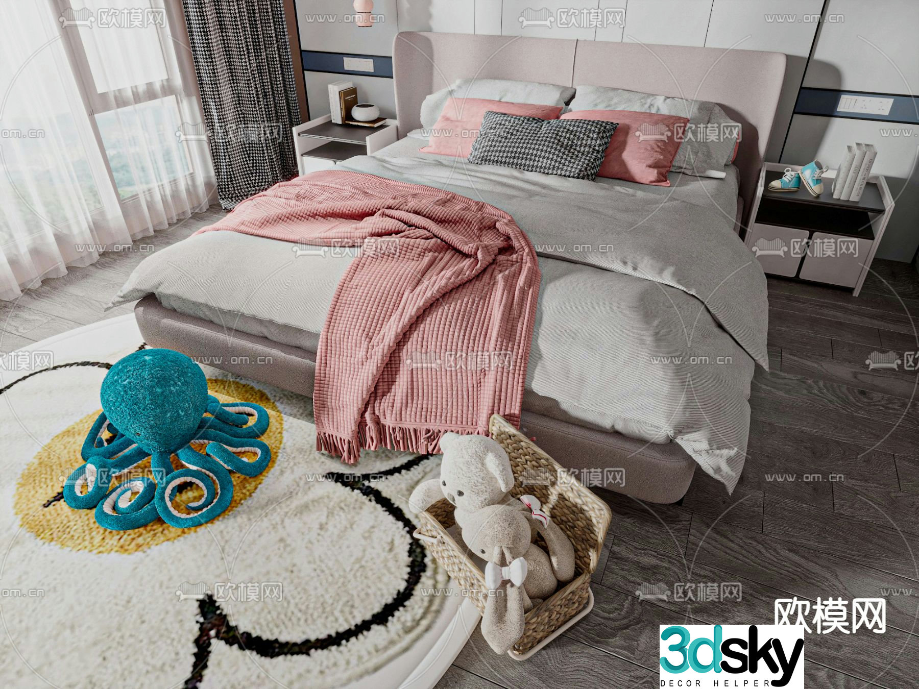 Modern children’s bed 3d model